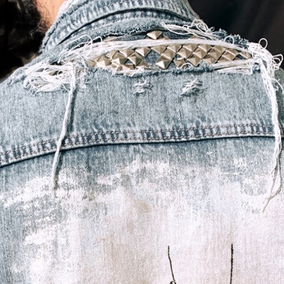 Hand painted xxl denim jacket - Picture 3 of 4
